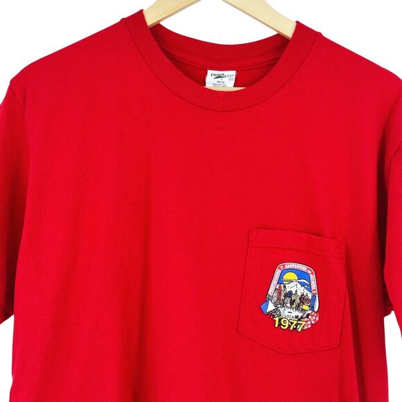 Vintage Carpenters Union Line T-Shirt Large Local 1977 USA Skull Double Sided - Picture 3 of 7